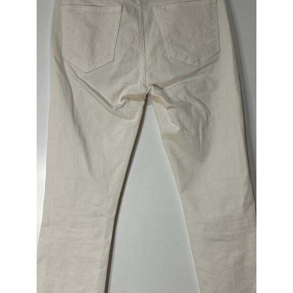 Mother The Mid Rise Dazzler Crop Fray Jean Cream Puffs Size 28 6 US NWOT Raw Hem - Picture 10 of 15